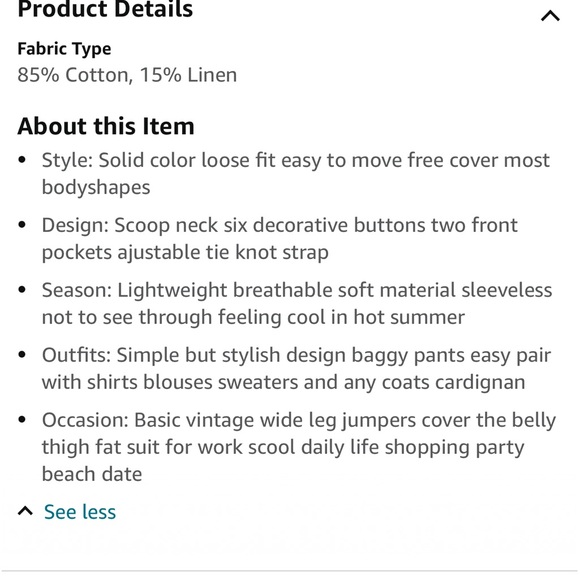 Cotton linen romper overrolls - Picture 7 of 7